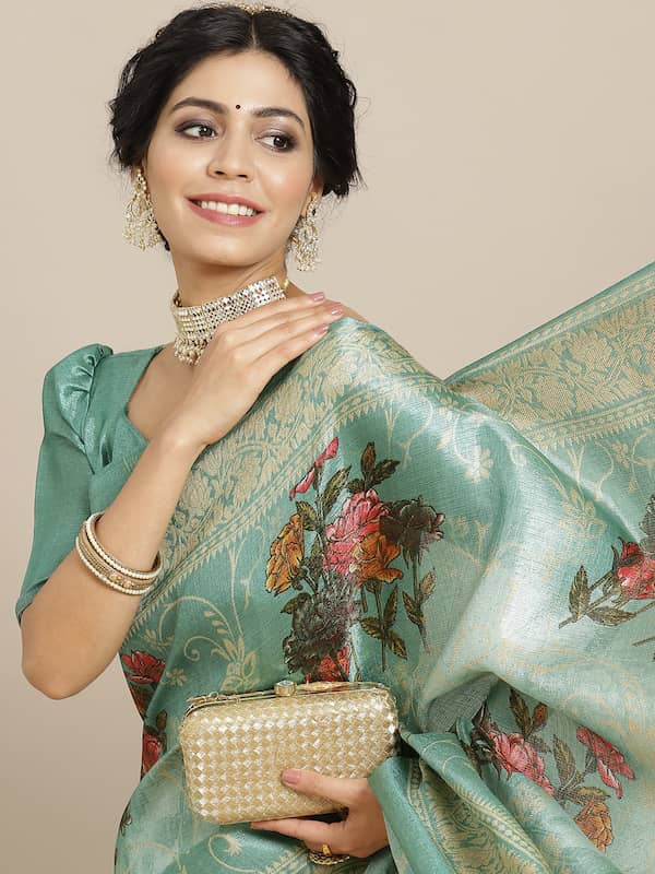 Woven, Embellished, Solid/Plain Kanjivaram Pure Silk, Art Silk Saree (Red)  - Fiza Fashions