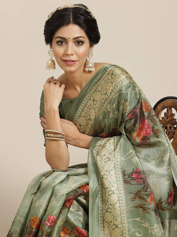 Buy JAJ DESIGNS Woven Bollywood Cotton Silk Grey Sarees Online @ Best Price  In India | Flipkart.com