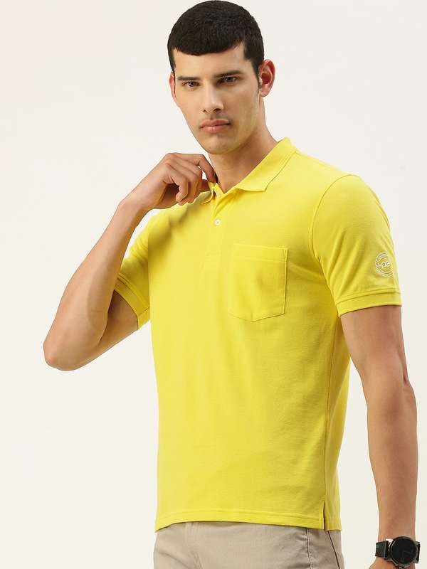 peter england yellow t shirt
