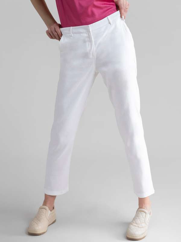Hobbs Jacqui Linen Trousers White at John Lewis  Partners