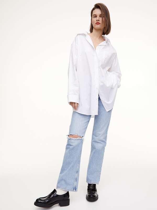 White Oversized Shirt For Women - Buy 