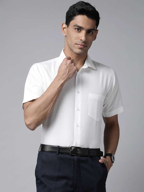 mens formal white short sleeve shirt