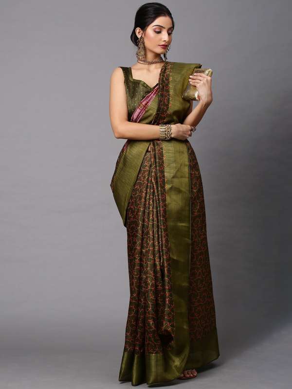 Myntra green deals saree