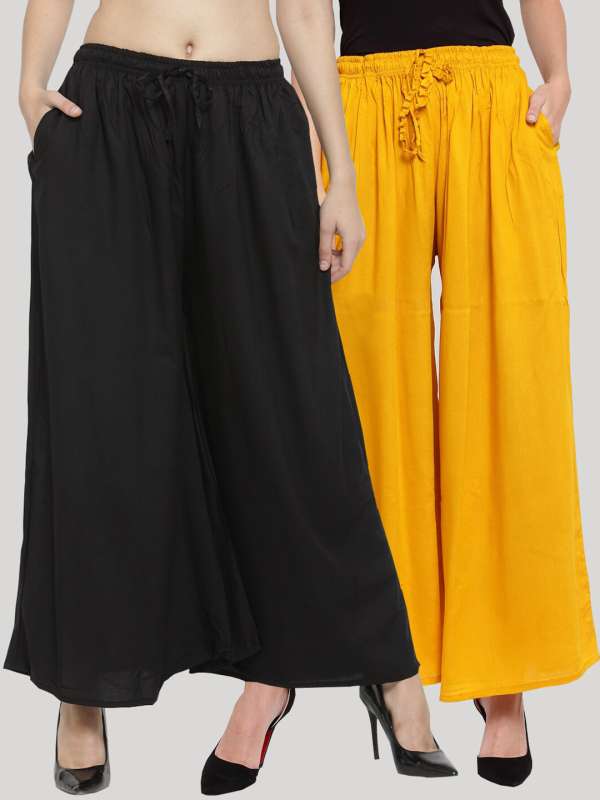 Buy MAURYA Women's Mustard Color Solid Elasticated Loose Fit Palazzo Pants  Plazo For Women (M) Online at Best Prices in India - JioMart.