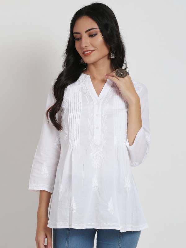 Buy VAASH Presents Designer Cotton V-Neck Short Kurta/Kurtis for Women &  Girls (Solid Kurti-Black-L) Online at Best Prices in India - JioMart.