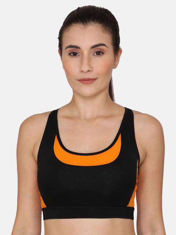 Buy Zelocity By Zivame Olive Brown Printed Non Wired Non Padded Sports Bra  ZC4334FASHAGREY - Bra for Women 9450901