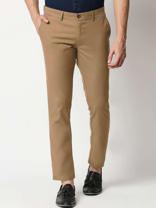 BASICS Casual Trousers  Buy BASICS Tapered Fit Mojave Desert Ecru Stretch  Trousers Online  Nykaa Fashion