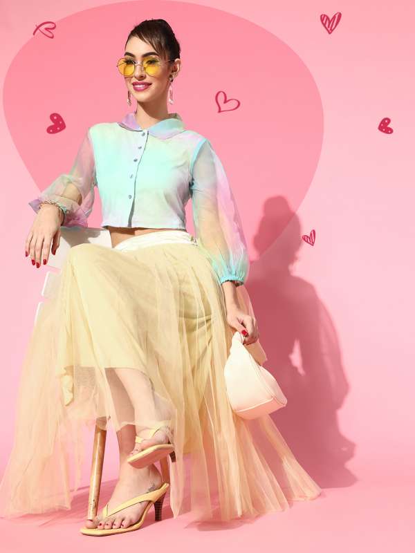 Buy SPIN ME AROUND GREY TULLE SKIRT for Women Online in India
