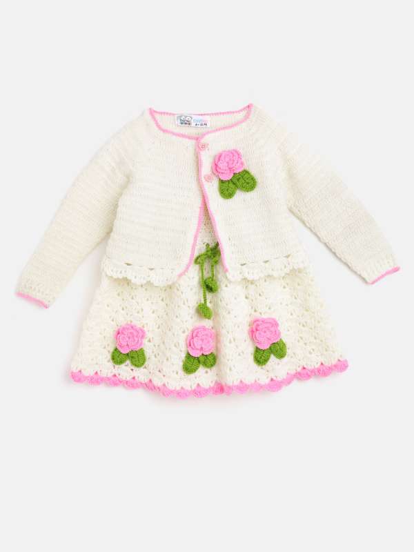 Party wear woolen discount dress for baby girl