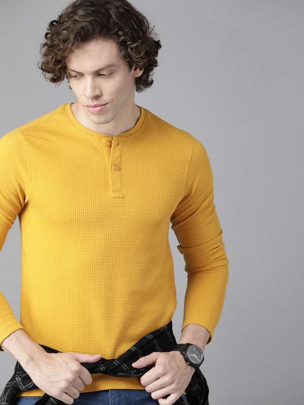 Mustard Yellow Full Sleeve T Shirt 