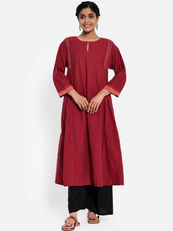 Fabindia maroon shop kurta