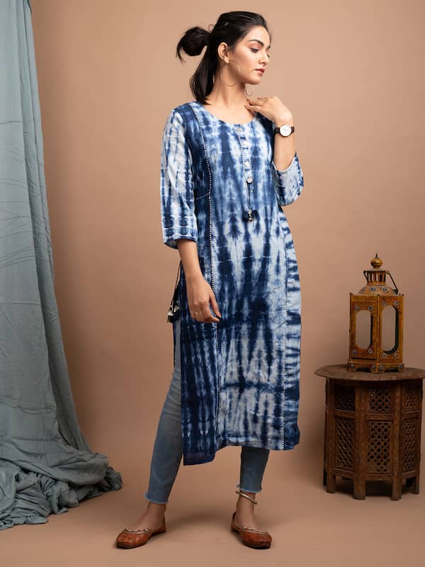 Tie-Dye Lace Kurti Set For Women – LusionWear