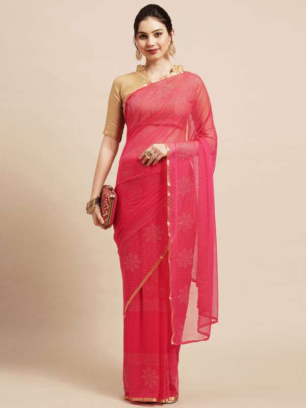 Myntra deals pink saree