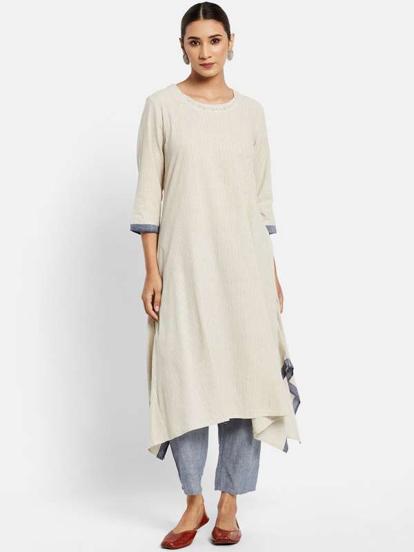 Fabindia Salwar Suit White Yellow Printed Kurtas Buy Fabindia