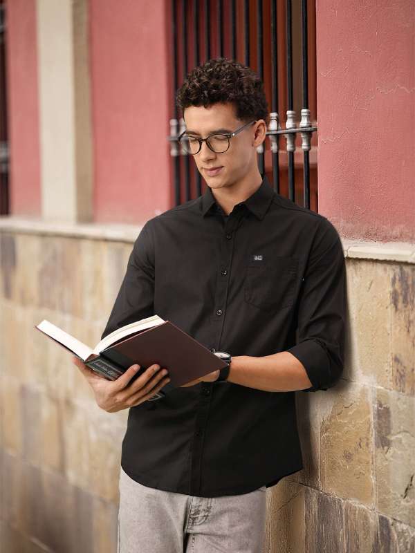 Black Cotton Shirts Shop for Black Cotton Shirts Online Myntra
