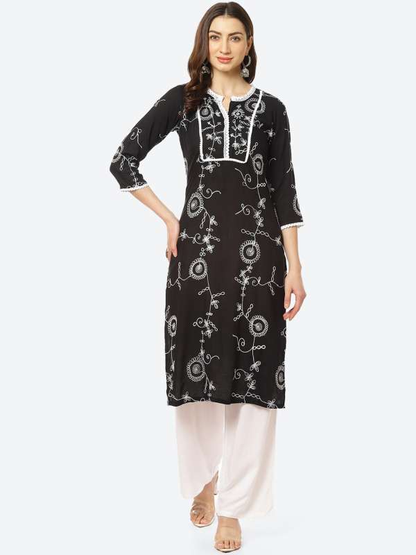 Black kurti outlet online myntra