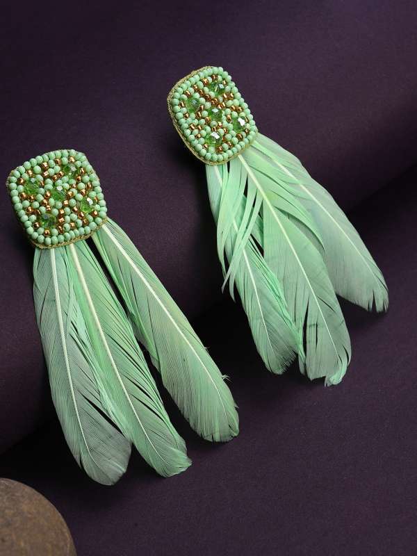 Feather earrings outlet myntra