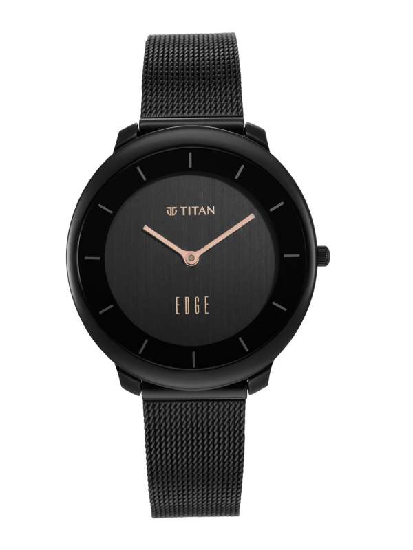 Black metal watches for ladies titan store
