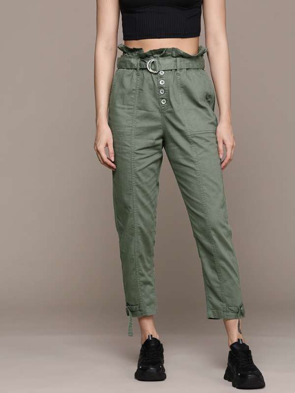 Olive green outlet pants women