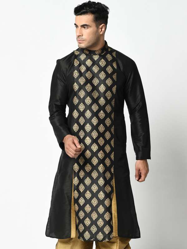 Black and best sale gold kurta pajama