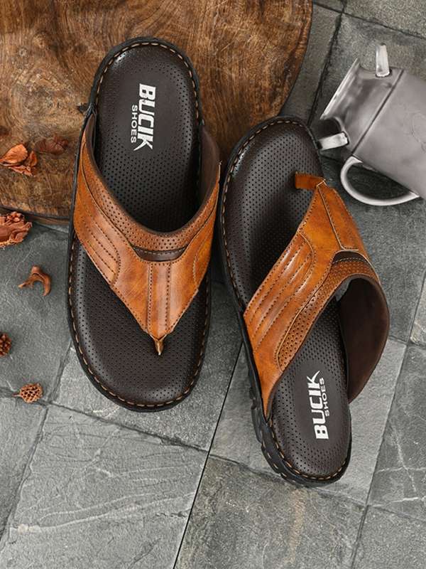Bucik black leather slippers top