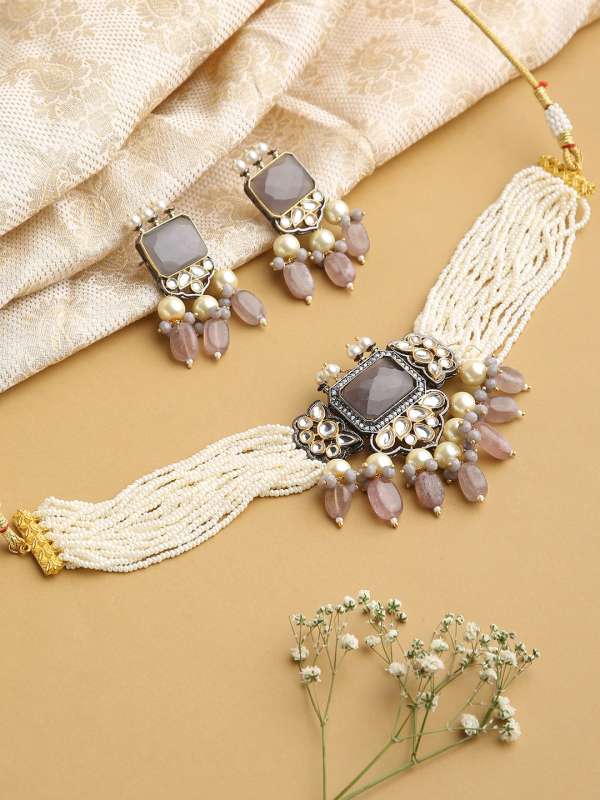 Grey Jewellery Set Buy Grey Jewellery Set online in India