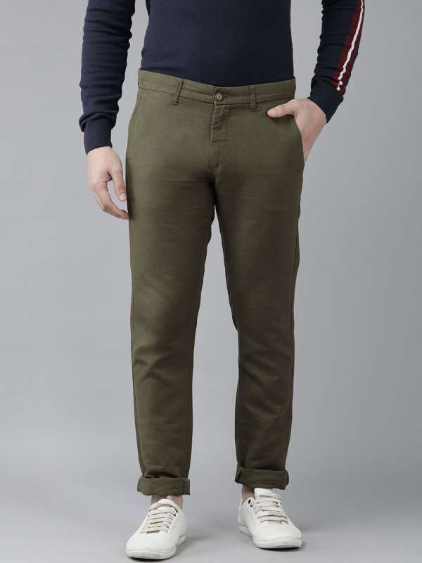 US POLO ASSN Casual Trousers  Buy US POLO ASSN Men Olive Solid  Denver Slim Fit Casual Trousers Online  Nykaa Fashion