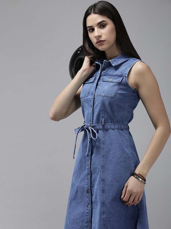 white company denim dress