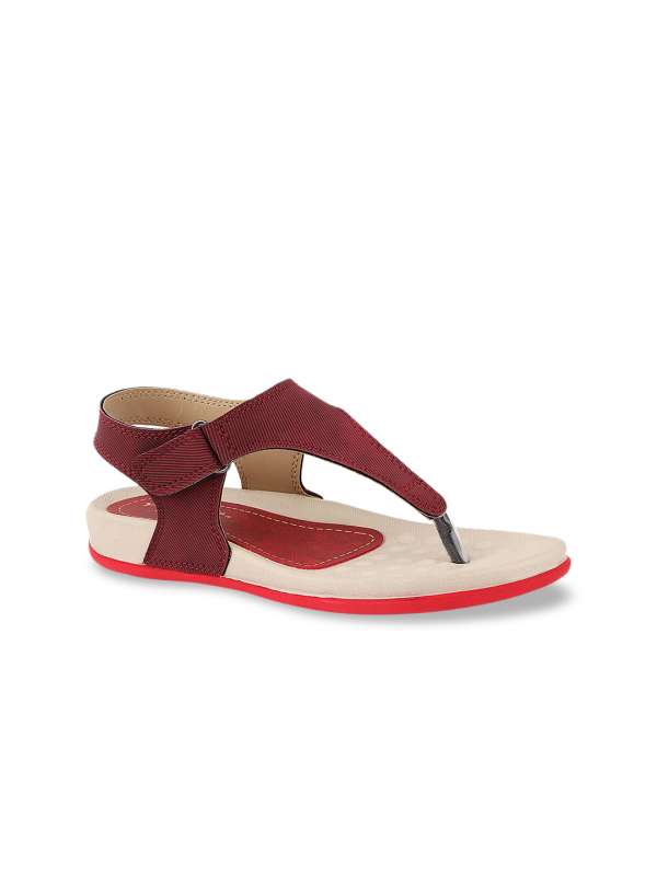Red t sales strap flats