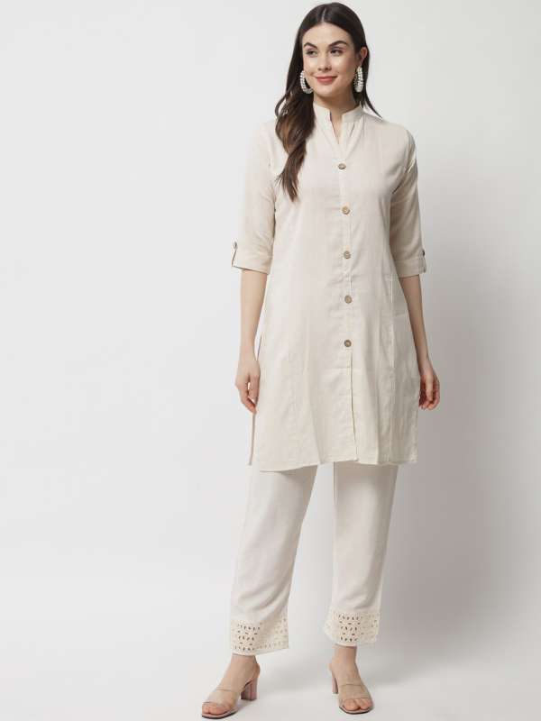 Sabhyata white kurtis on sale