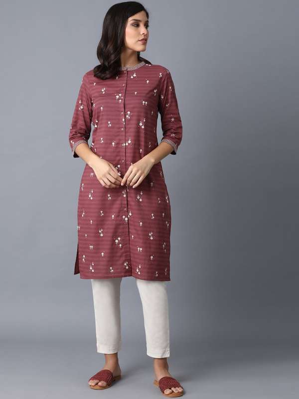 W burgundy outlet kurta