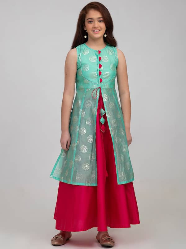 Ahhaaaa Kids Ethnic Cotton Blend Radha Dress Lehenga Choli Chania Choli Set  Baby Girls – ahhaaaa.com
