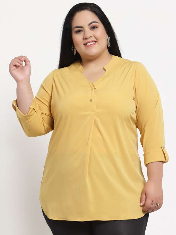 Pale yellow plus shop size tops