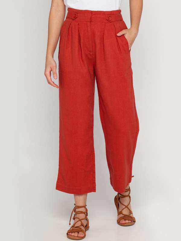 Red straight pants new arrivals
