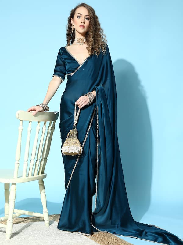 Teal Blue With Golden Pallu Handwoven Pure Tissue Pure Linen Sarees Ge –  Dailybuyys