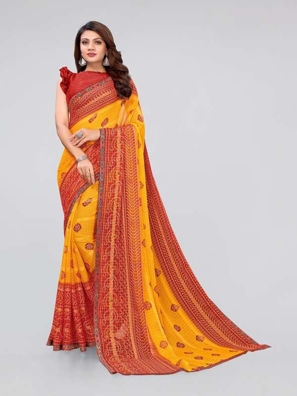 Ishin Mustard Yellow Art Silk Sarees Buy Ishin Mustard Yellow