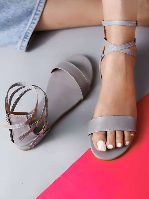 Buckle strap flat sandals best sale