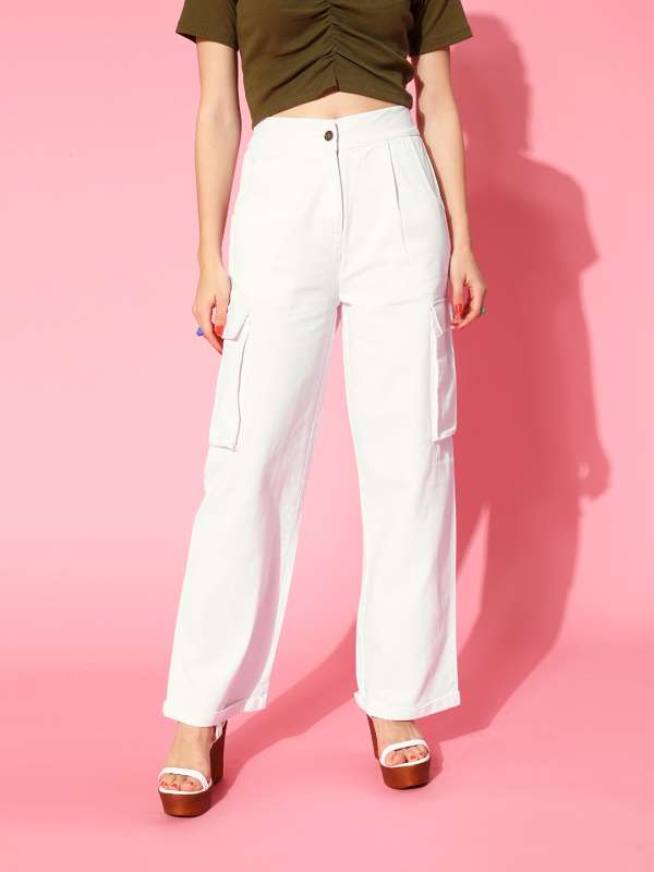 Women White Trousers - Buy Women White Trousers online in India