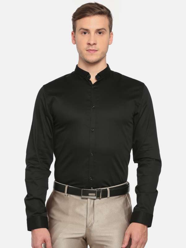 black shining formal shirt