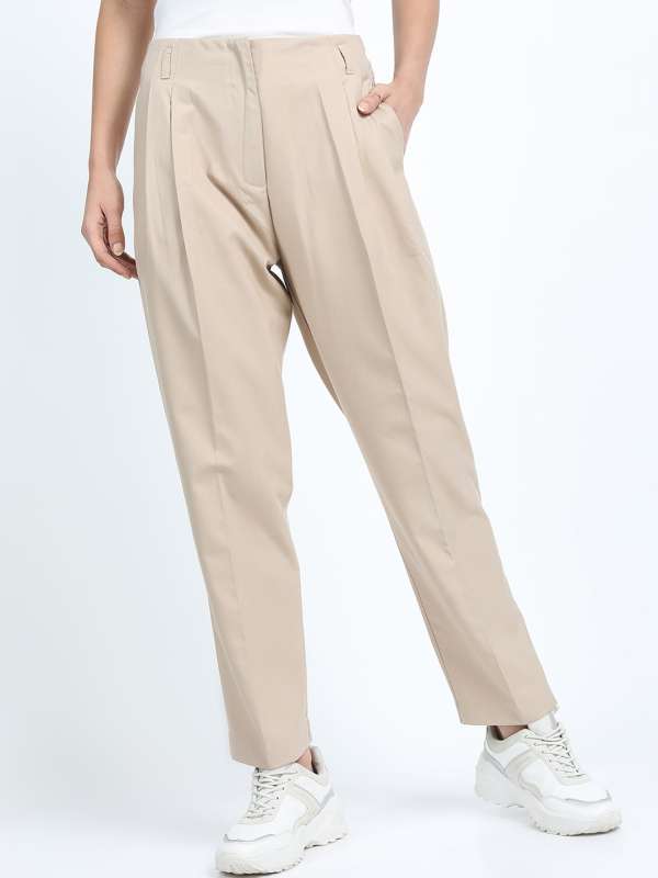 Beige Womens Trousers - Buy Beige Womens Trousers Online at Best Prices In  India