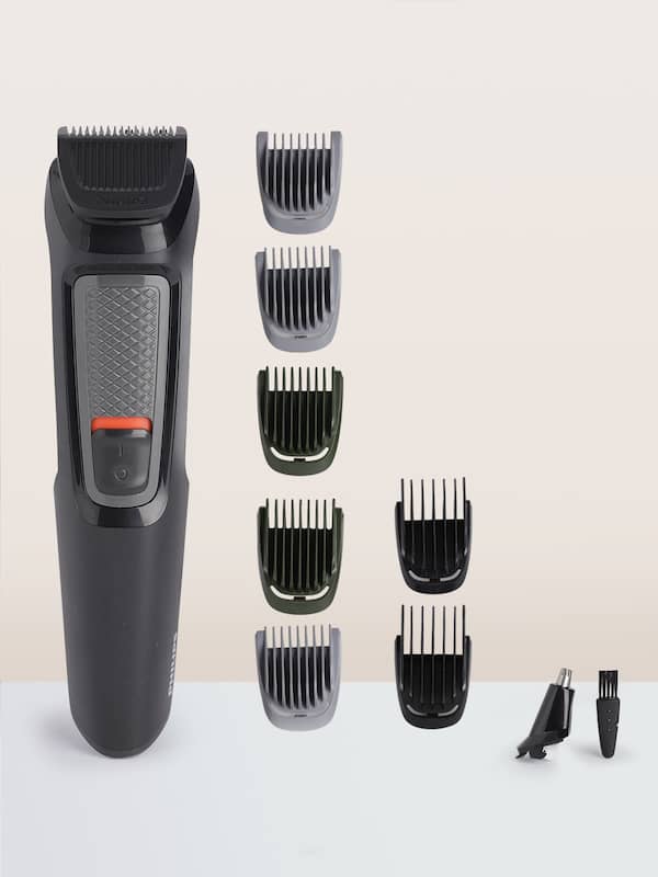 HTC AT-538 Rechargeable Hair And Beard Trimmer For Men - Black And Silver