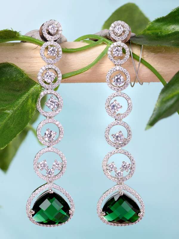 Emerald green earrings online clearance