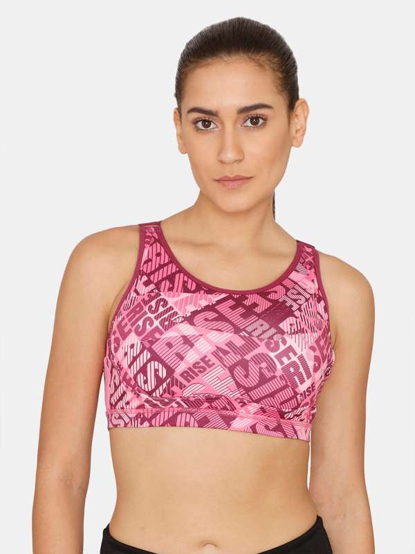 Zivame Zelocity Quick Dry Sports Bra with Removable Padding - Twilight Blue  (XL)
