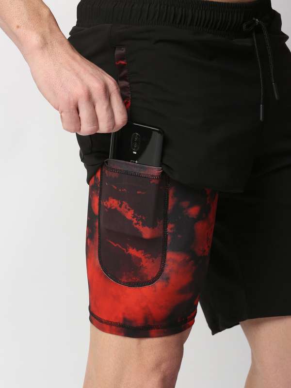 Men Double Layer Shorts Summer Casual Sports Gym Short Pants With Phone  Pockets  Fruugo IN
