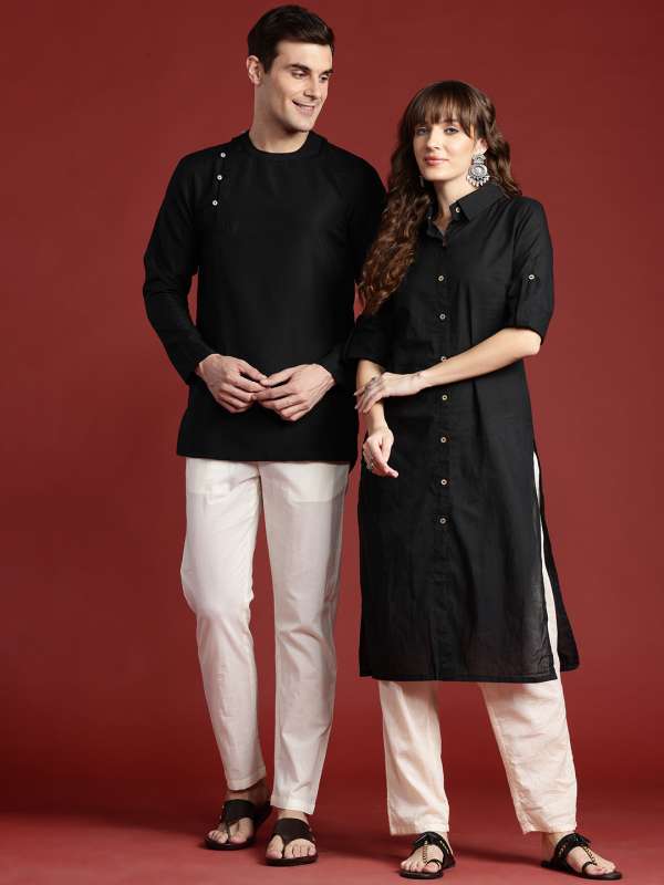Angrakha Solid Black Kurtas Buy Angrakha Solid Black Kurtas online in India