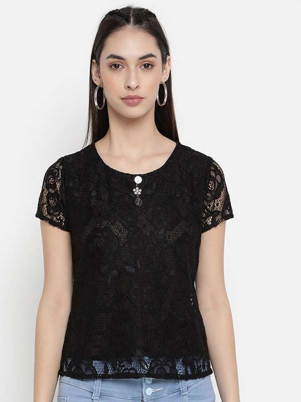 black net shirt for women