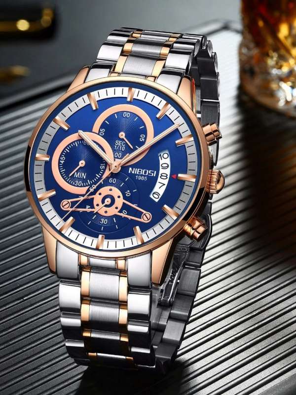 Men's silver chronograph watches cheap
