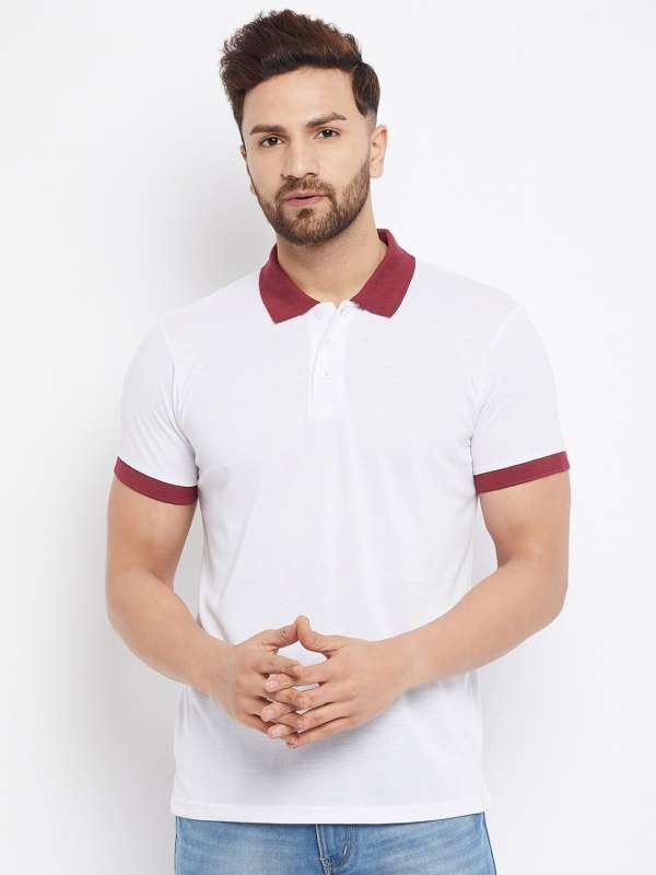 White t top shirt with collar