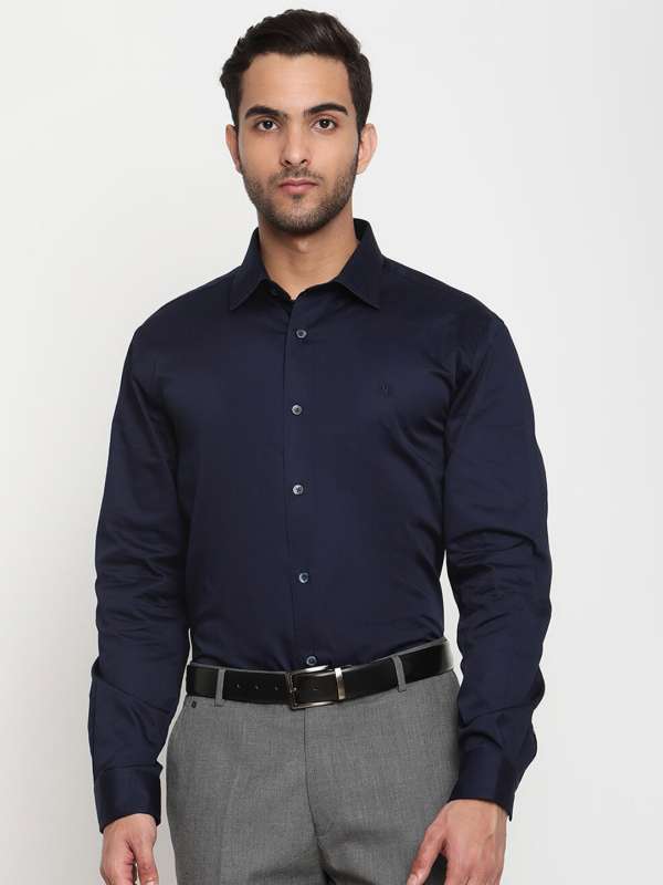 Navy blue party wear shirt deals