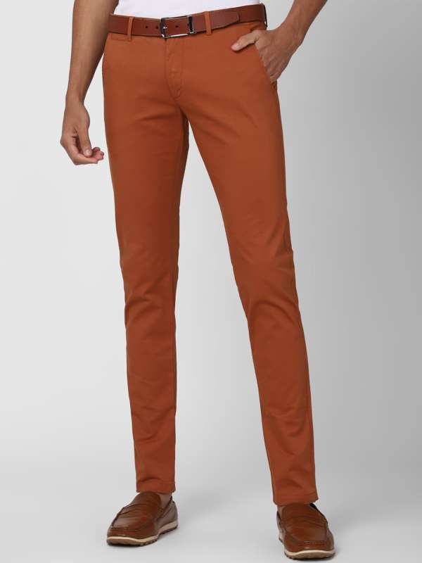 Dark Orange Linen flatfront Trousers  Sumissura
